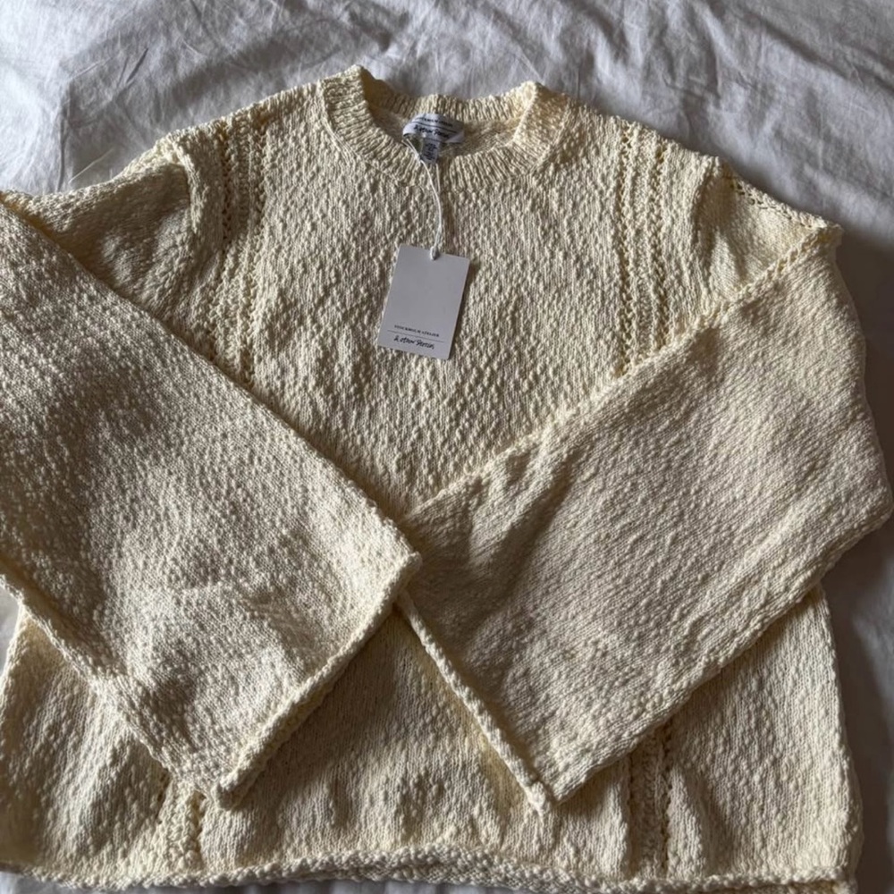 & Other Stories Cream Textured Sweater